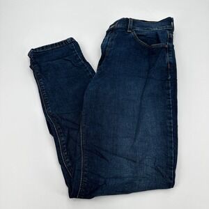 Mott & Bow Mom Jeans Women 27x28 Dark Indigo High Rise Tapered Stretch Denim